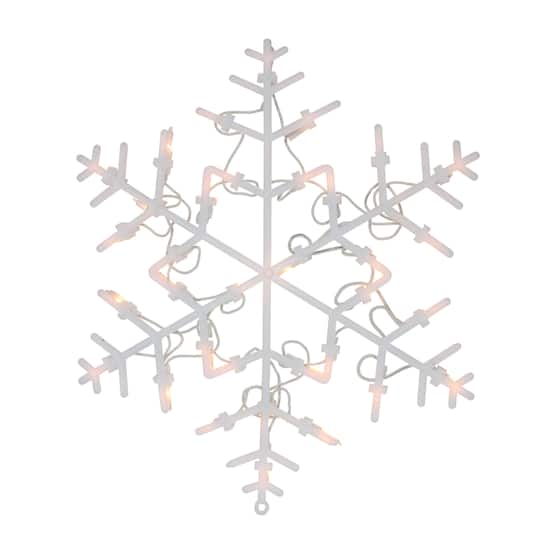 13.5&#x22; Lighted Snowflake Christmas Window Silhouette Decoration